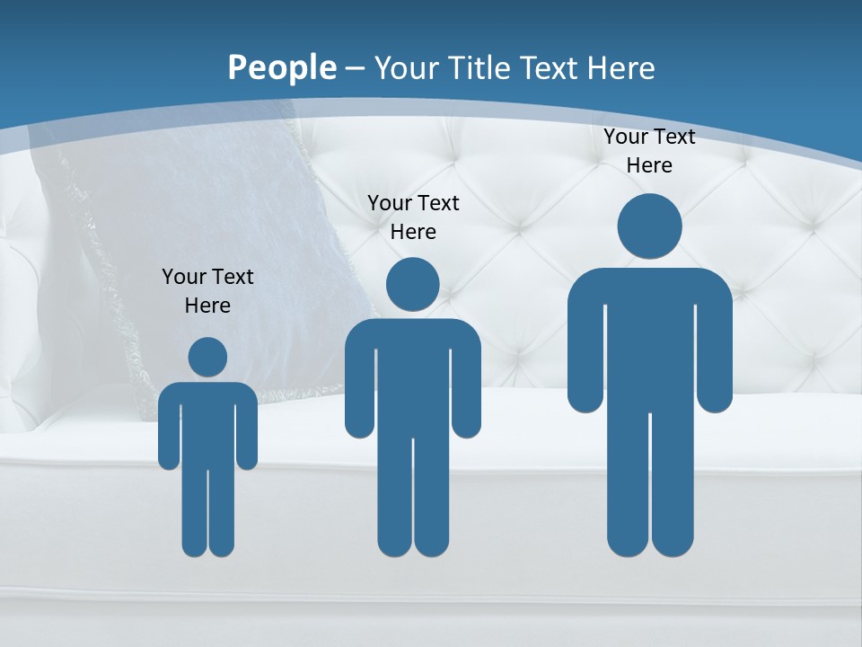 A White Couch With A Blue Pillow On It PowerPoint Template