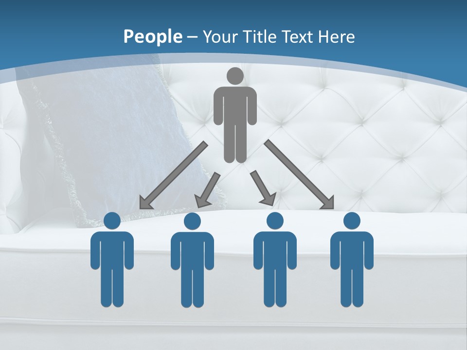 A White Couch With A Blue Pillow On It PowerPoint Template