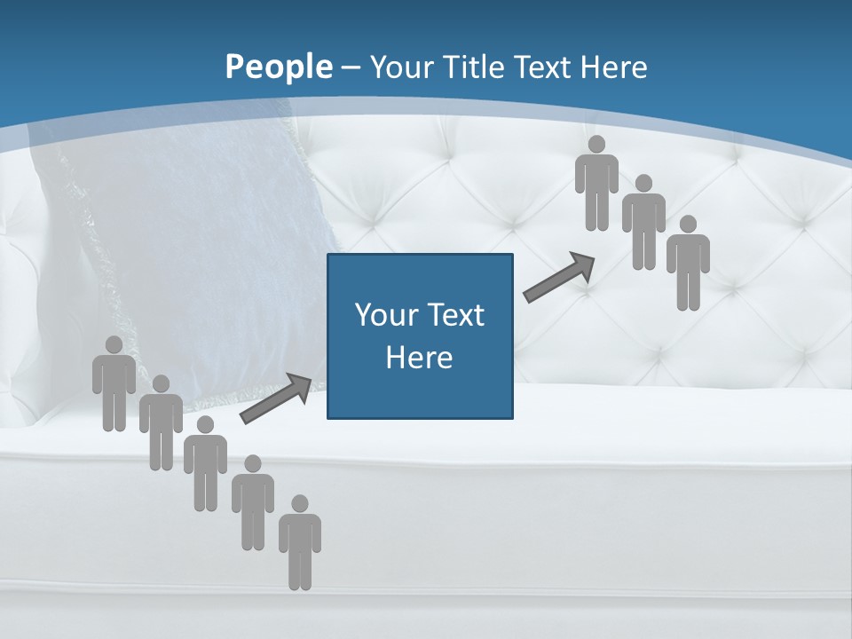 A White Couch With A Blue Pillow On It PowerPoint Template