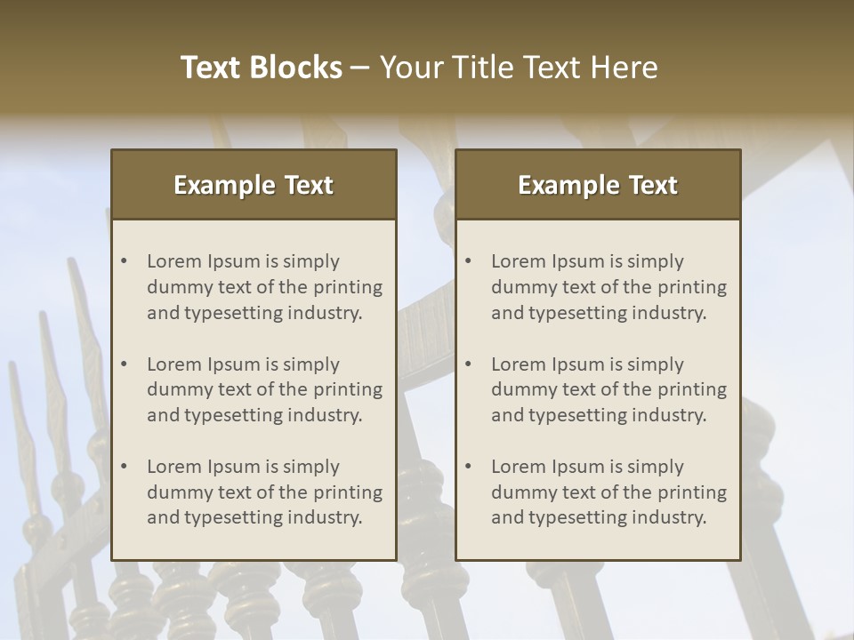 A Metal Fence With A Blue Sky In The Background PowerPoint Template