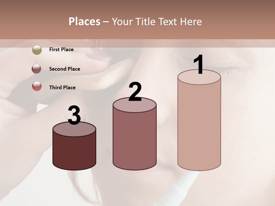 A Woman Is Putting A Pen In Her Eye PowerPoint Template