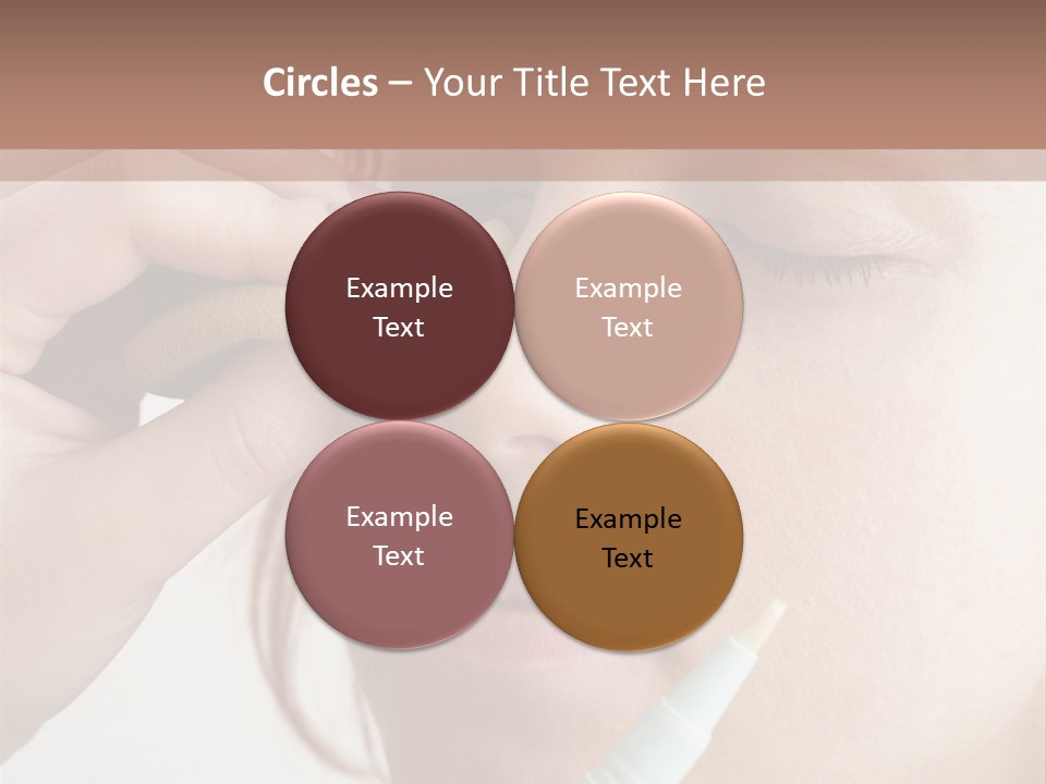 A Woman Is Putting A Pen In Her Eye PowerPoint Template