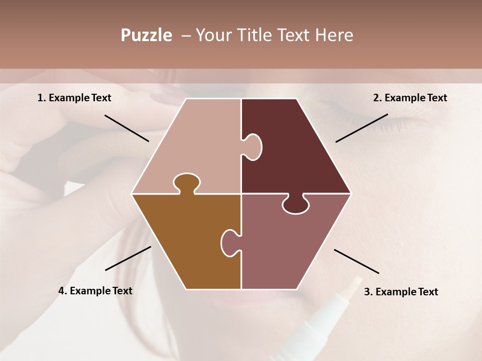 A Woman Is Putting A Pen In Her Eye PowerPoint Template