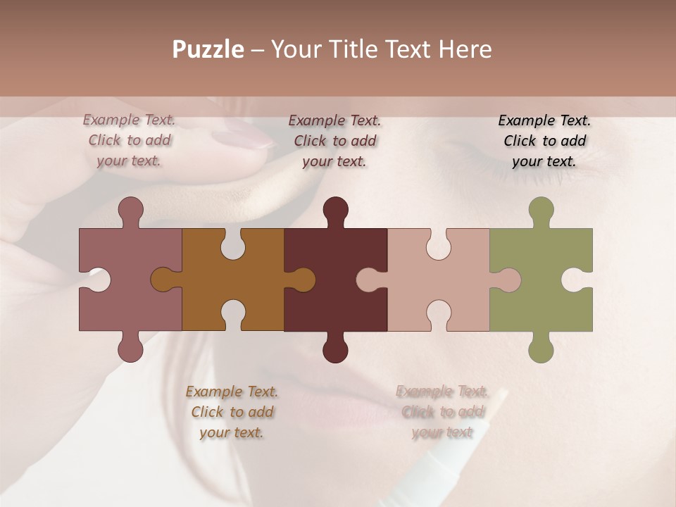 A Woman Is Putting A Pen In Her Eye PowerPoint Template