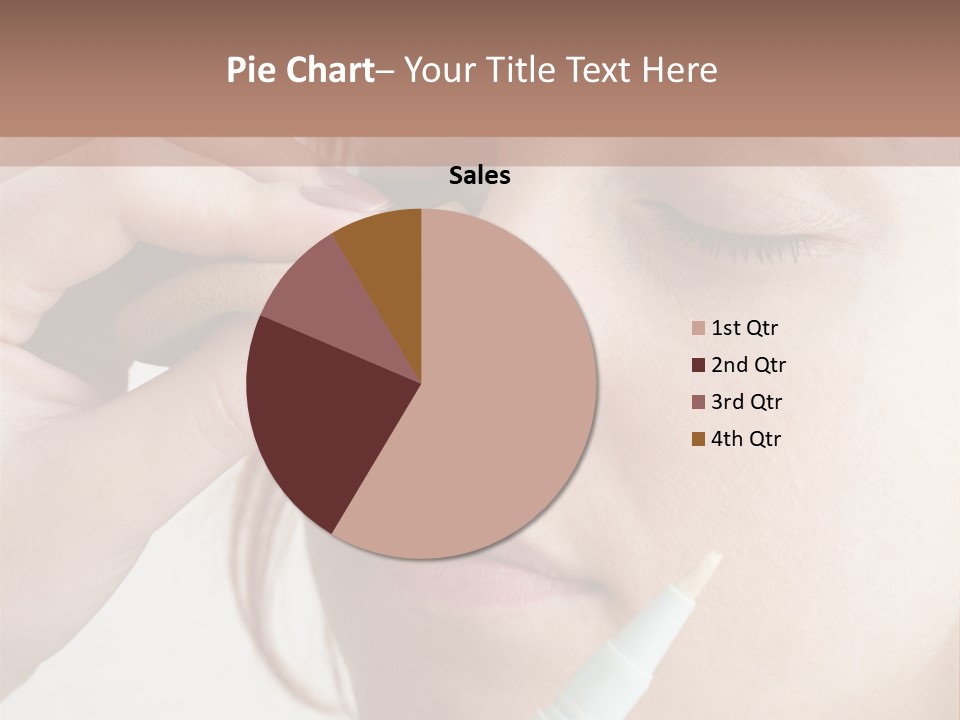 A Woman Is Putting A Pen In Her Eye PowerPoint Template
