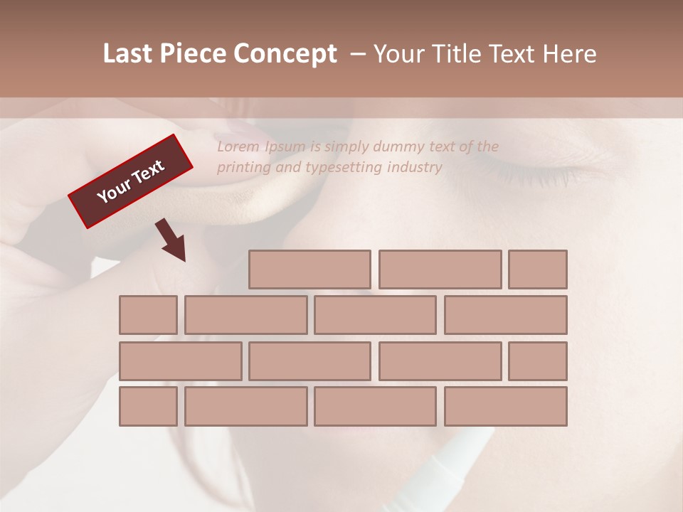 A Woman Is Putting A Pen In Her Eye PowerPoint Template