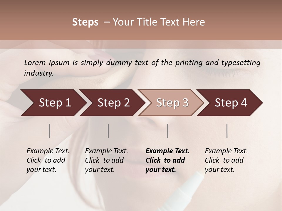 A Woman Is Putting A Pen In Her Eye PowerPoint Template