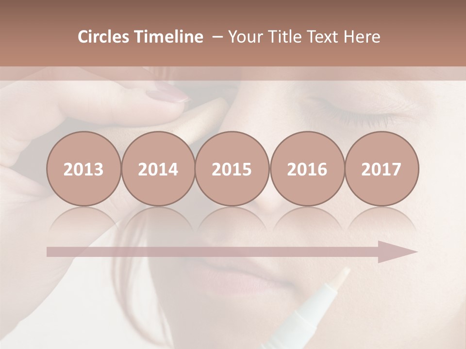 A Woman Is Putting A Pen In Her Eye PowerPoint Template