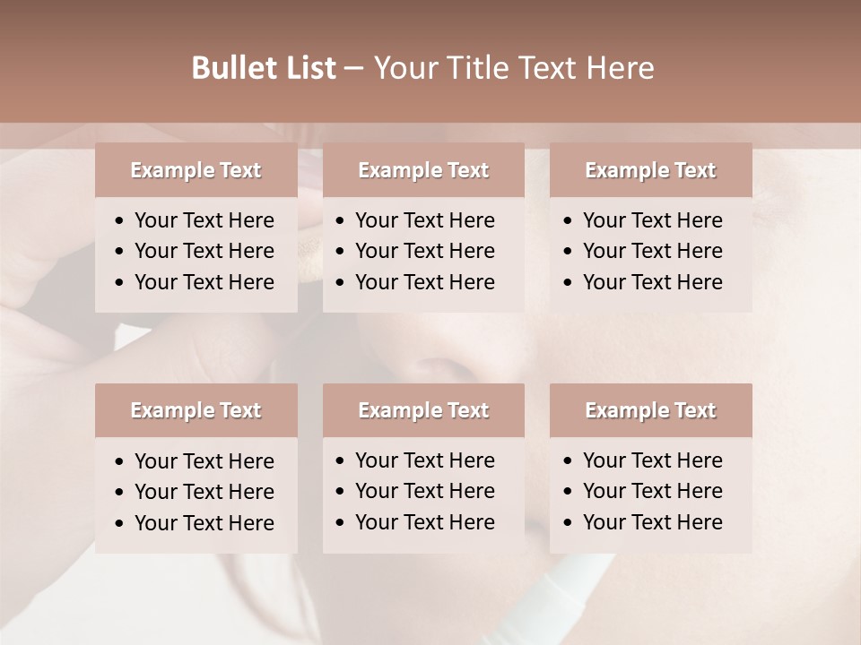 A Woman Is Putting A Pen In Her Eye PowerPoint Template