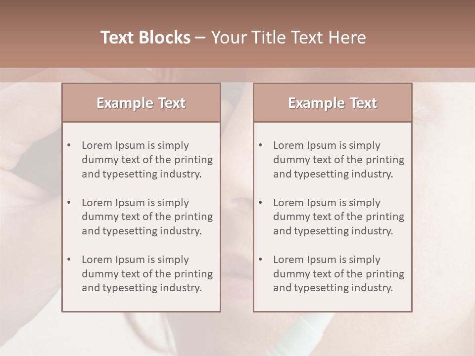 A Woman Is Putting A Pen In Her Eye PowerPoint Template