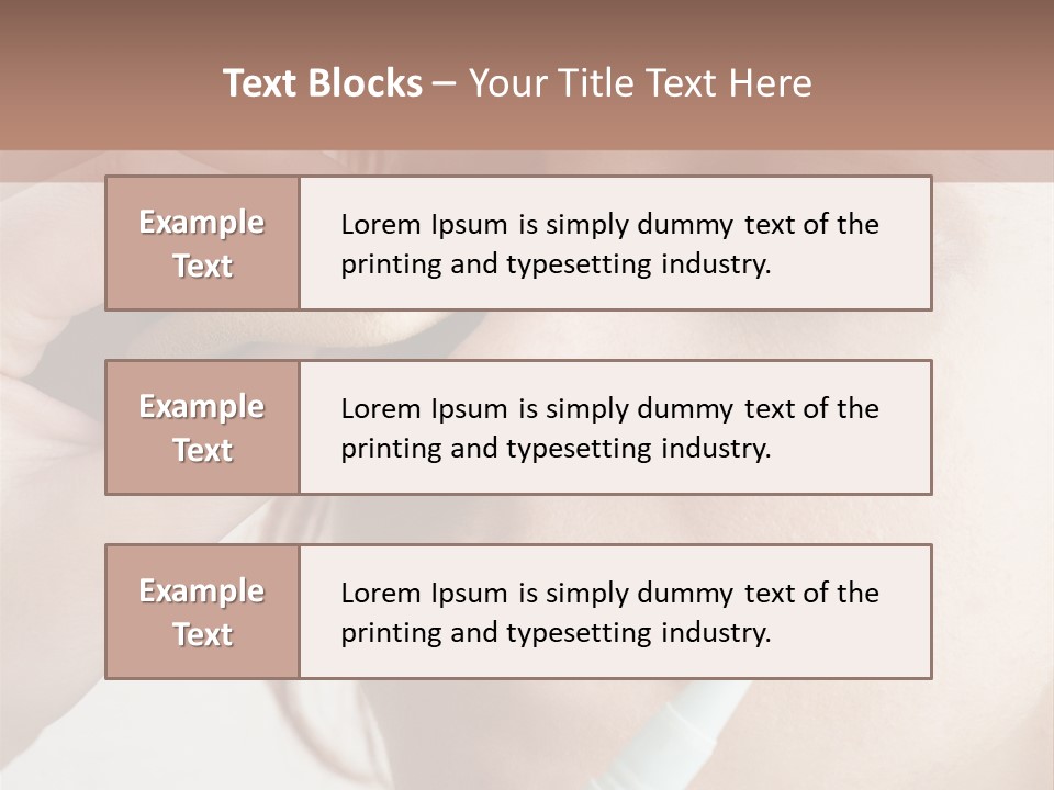A Woman Is Putting A Pen In Her Eye PowerPoint Template