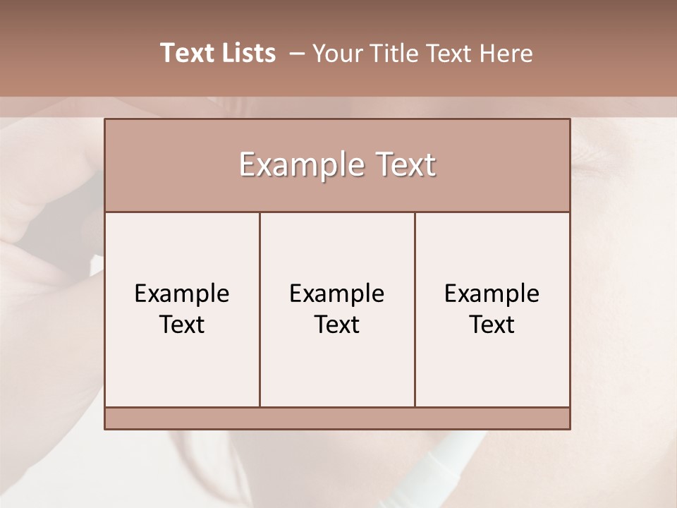 A Woman Is Putting A Pen In Her Eye PowerPoint Template