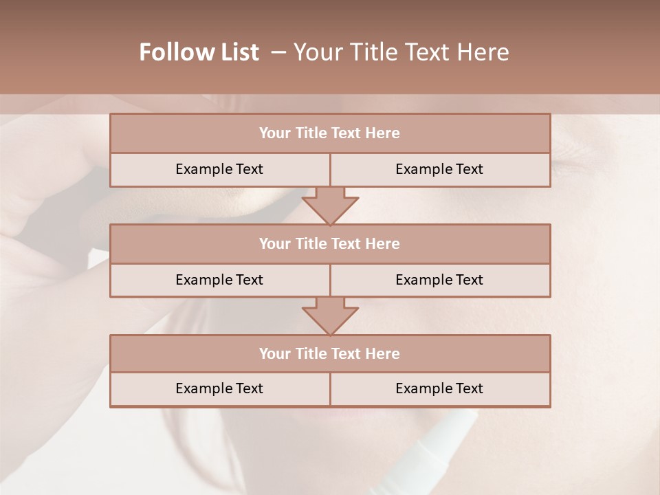 A Woman Is Putting A Pen In Her Eye PowerPoint Template