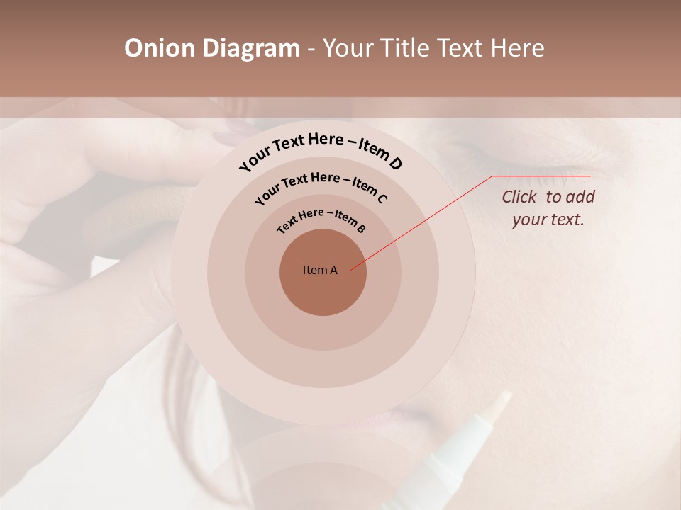 A Woman Is Putting A Pen In Her Eye PowerPoint Template
