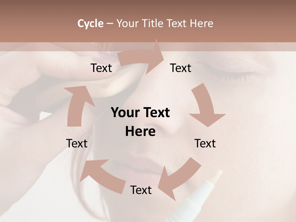 A Woman Is Putting A Pen In Her Eye PowerPoint Template