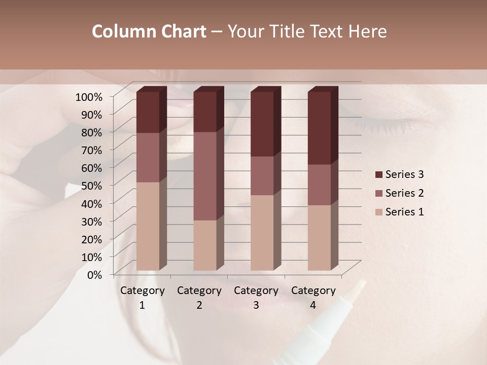 A Woman Is Putting A Pen In Her Eye PowerPoint Template
