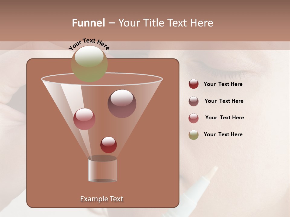 A Woman Is Putting A Pen In Her Eye PowerPoint Template