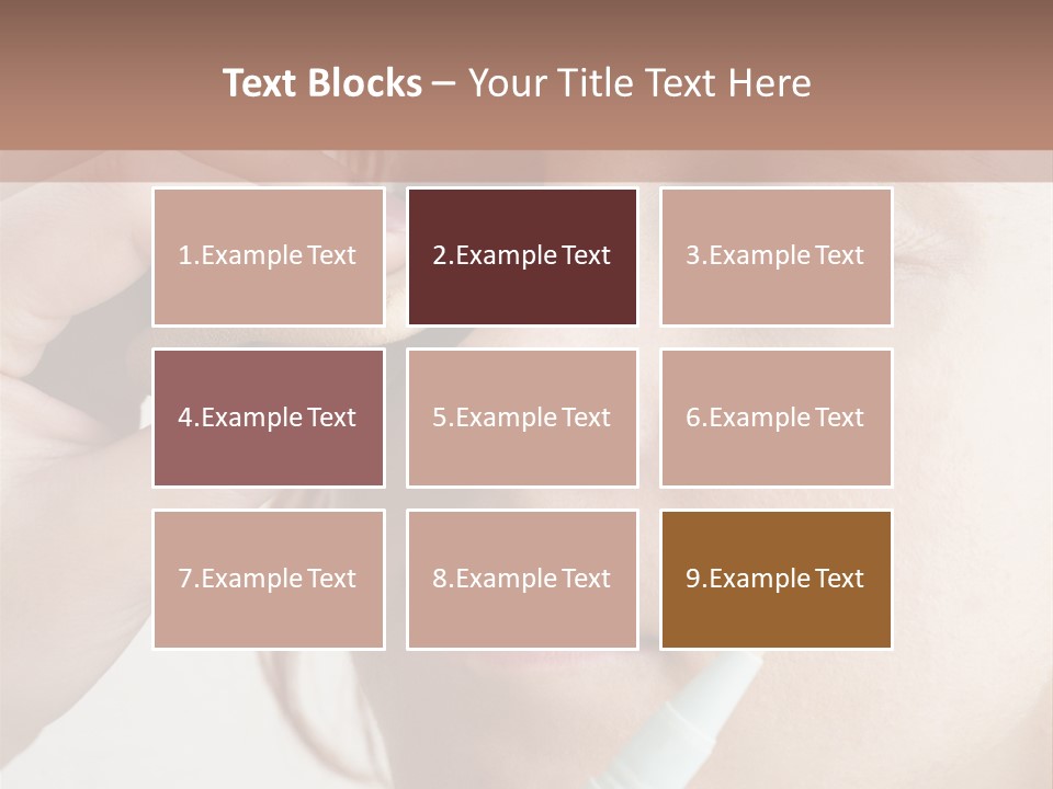 A Woman Is Putting A Pen In Her Eye PowerPoint Template