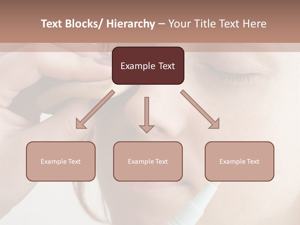 A Woman Is Putting A Pen In Her Eye PowerPoint Template