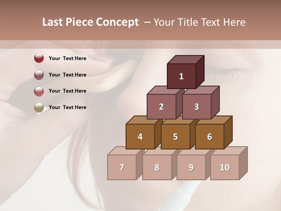 A Woman Is Putting A Pen In Her Eye PowerPoint Template