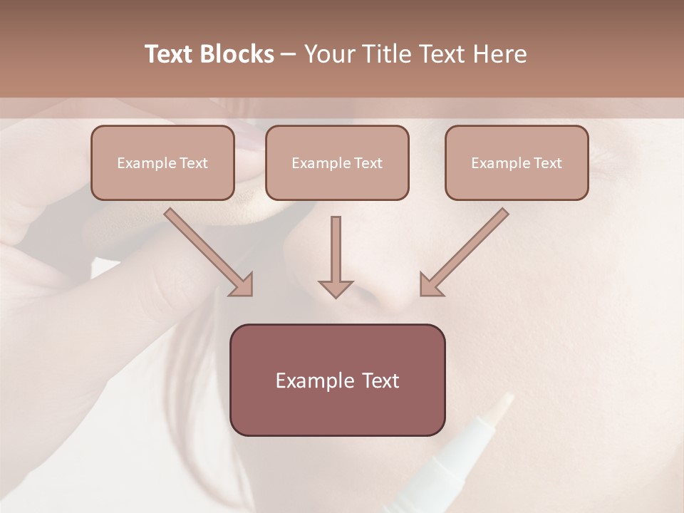 A Woman Is Putting A Pen In Her Eye PowerPoint Template