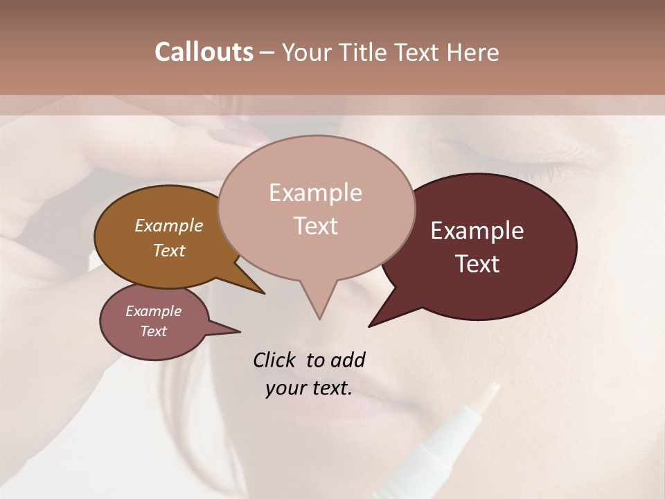 A Woman Is Putting A Pen In Her Eye PowerPoint Template