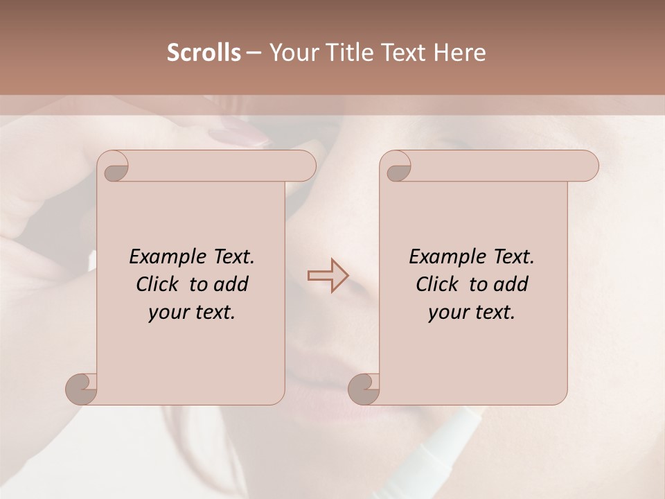 A Woman Is Putting A Pen In Her Eye PowerPoint Template