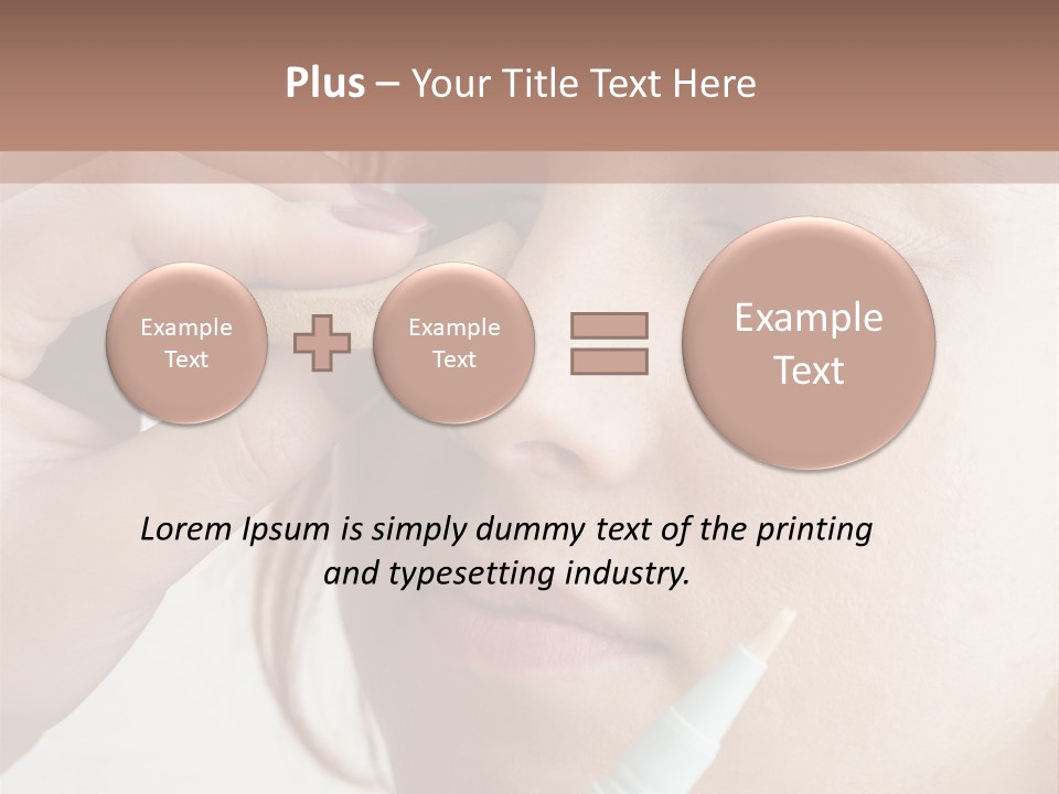 A Woman Is Putting A Pen In Her Eye PowerPoint Template