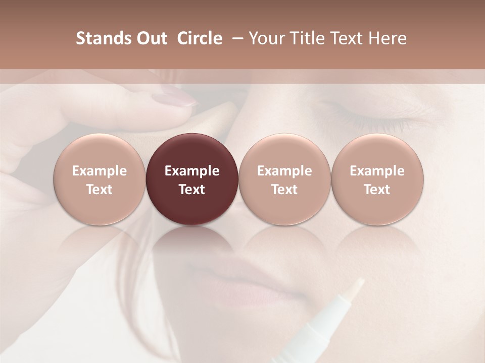 A Woman Is Putting A Pen In Her Eye PowerPoint Template