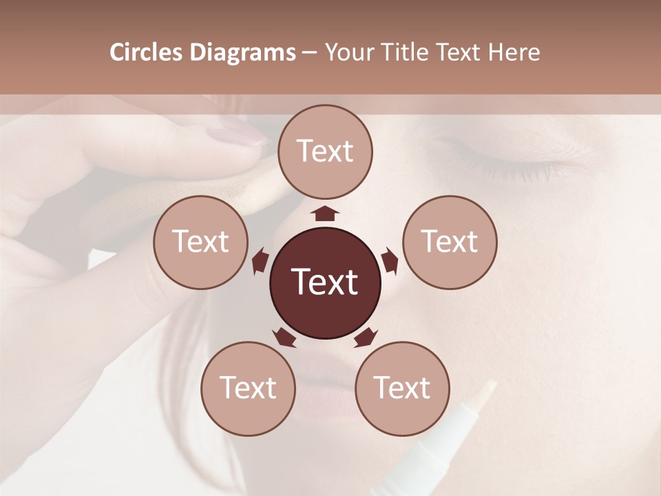 A Woman Is Putting A Pen In Her Eye PowerPoint Template