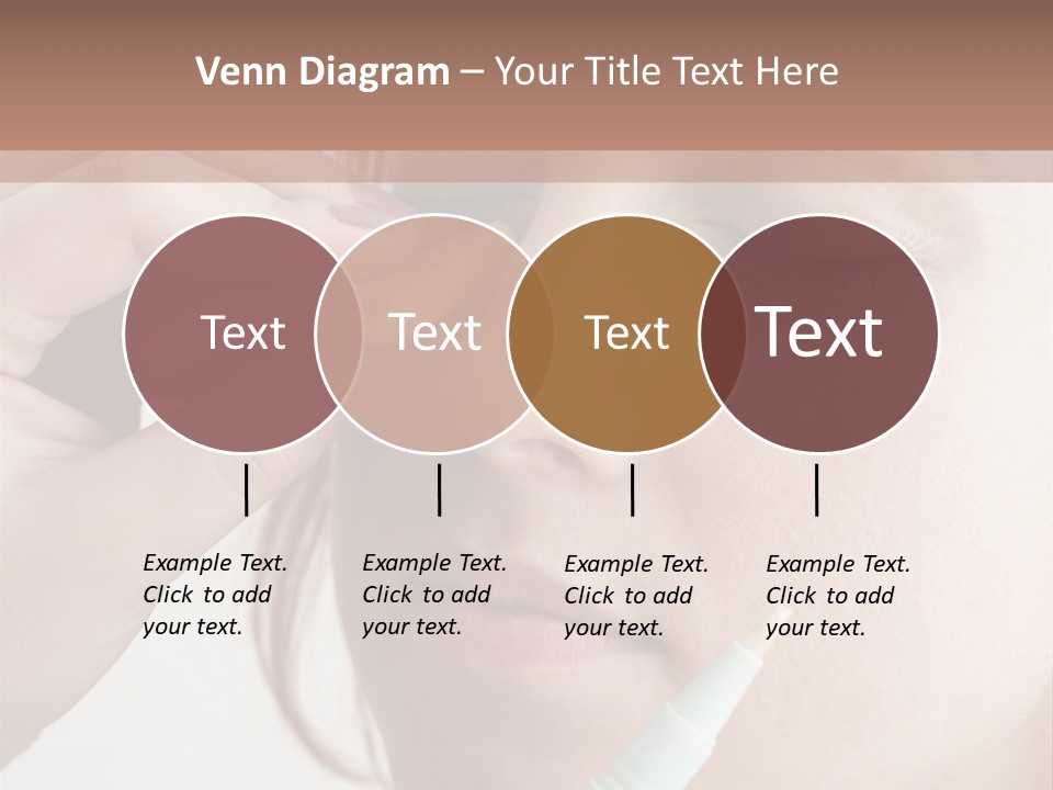 A Woman Is Putting A Pen In Her Eye PowerPoint Template