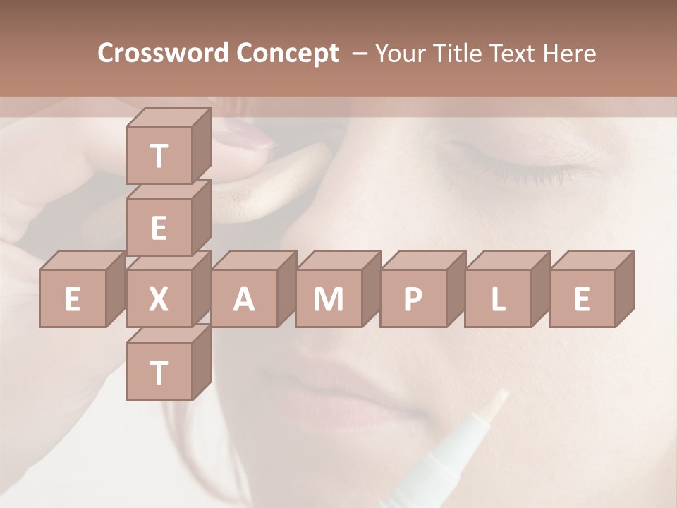 A Woman Is Putting A Pen In Her Eye PowerPoint Template