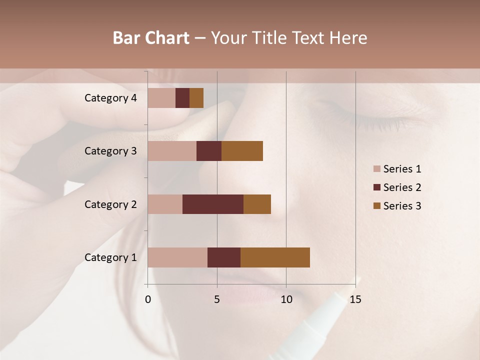 A Woman Is Putting A Pen In Her Eye PowerPoint Template