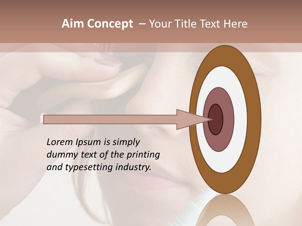 A Woman Is Putting A Pen In Her Eye PowerPoint Template