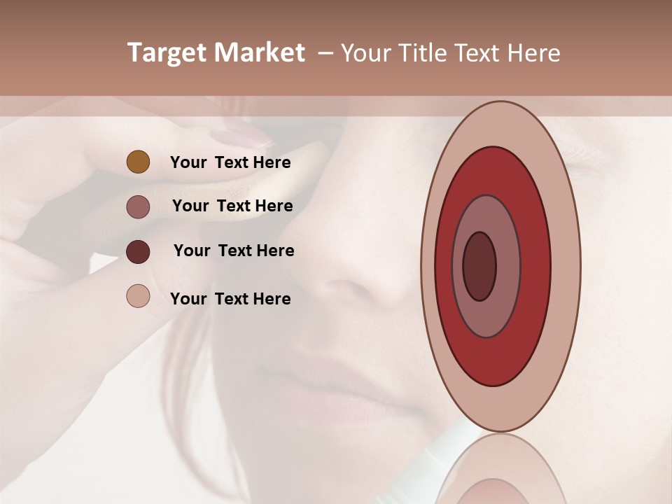 A Woman Is Putting A Pen In Her Eye PowerPoint Template