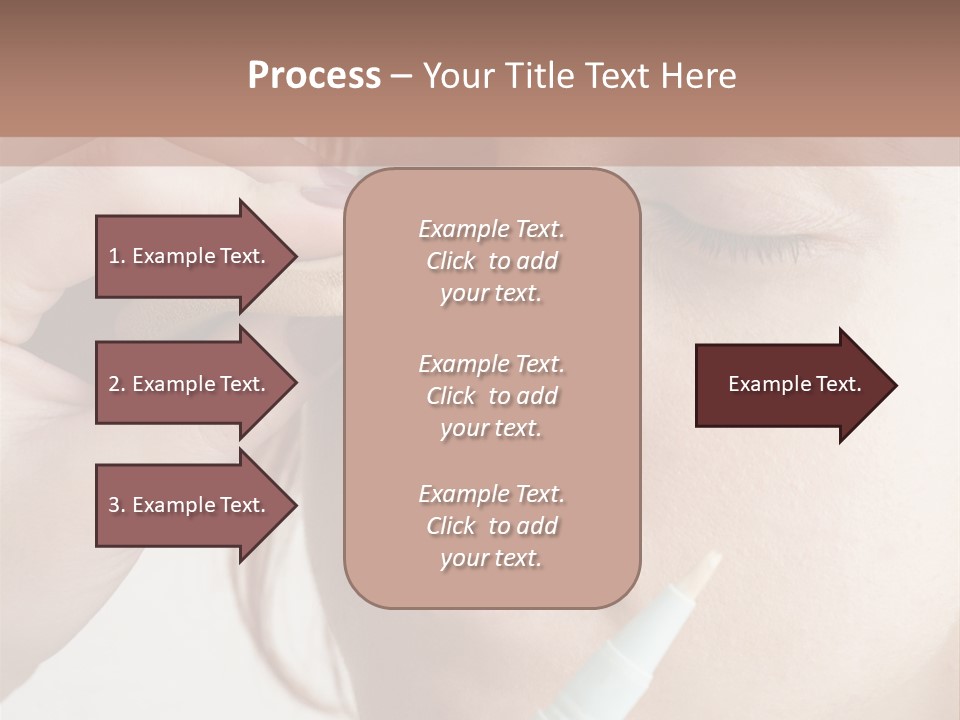A Woman Is Putting A Pen In Her Eye PowerPoint Template