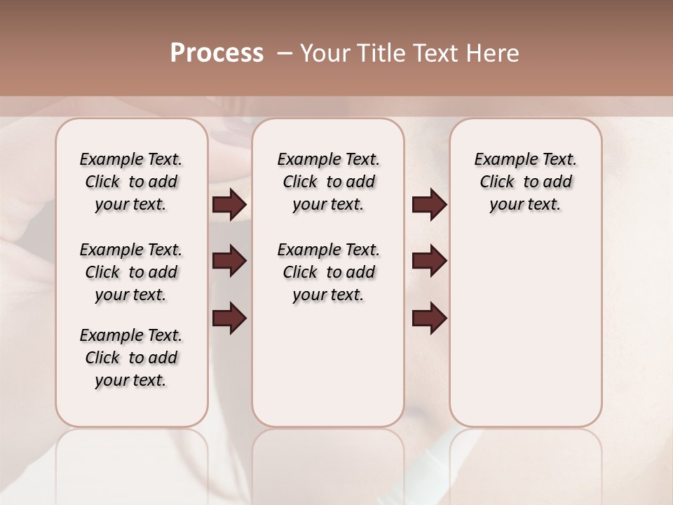 A Woman Is Putting A Pen In Her Eye PowerPoint Template