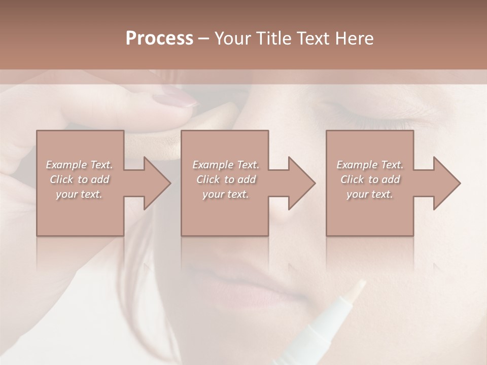 A Woman Is Putting A Pen In Her Eye PowerPoint Template