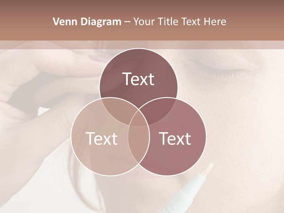 A Woman Is Putting A Pen In Her Eye PowerPoint Template