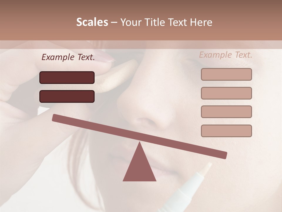 A Woman Is Putting A Pen In Her Eye PowerPoint Template