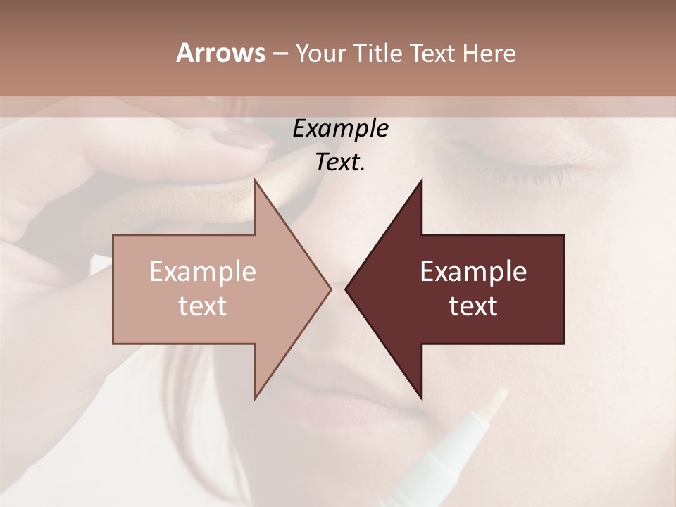 A Woman Is Putting A Pen In Her Eye PowerPoint Template