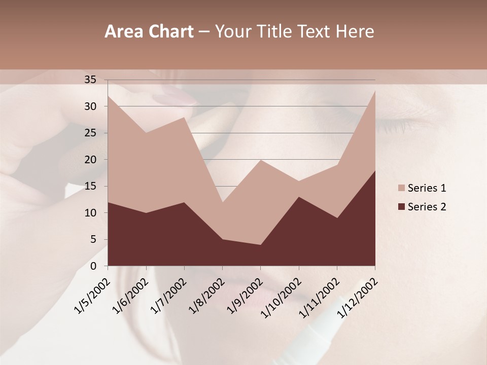 A Woman Is Putting A Pen In Her Eye PowerPoint Template