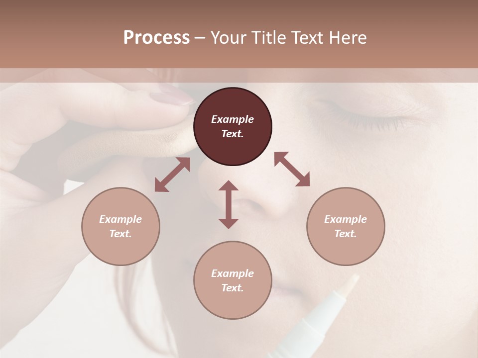 A Woman Is Putting A Pen In Her Eye PowerPoint Template