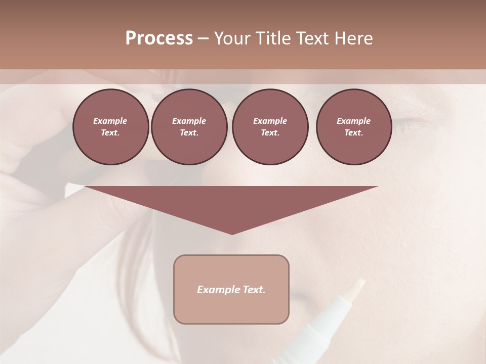 A Woman Is Putting A Pen In Her Eye PowerPoint Template