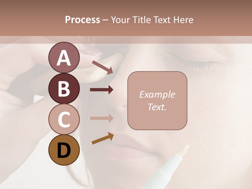 A Woman Is Putting A Pen In Her Eye PowerPoint Template