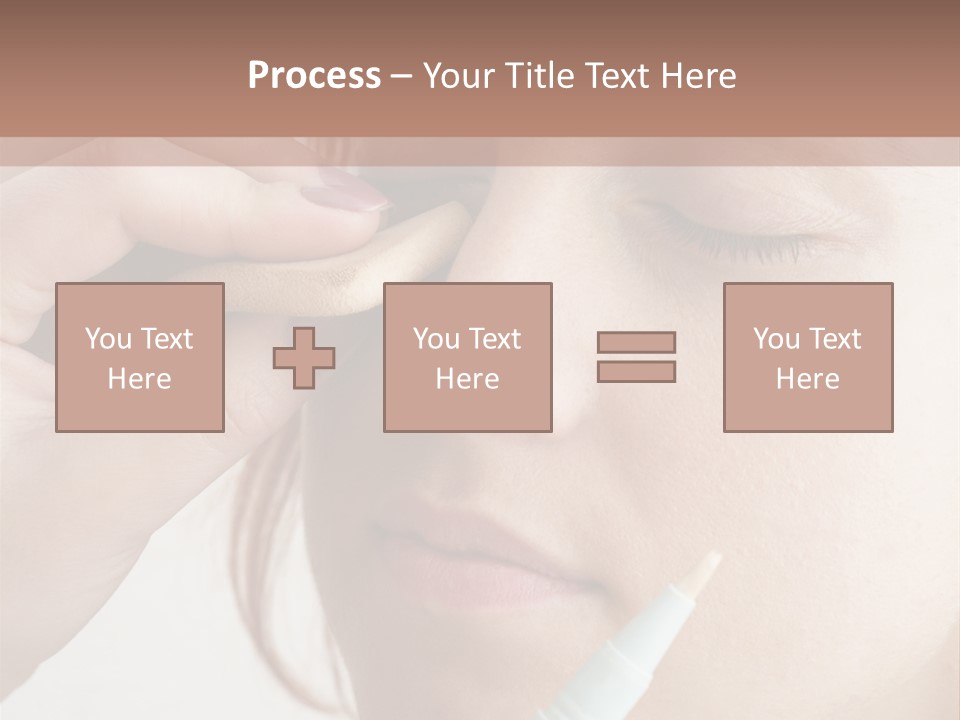 A Woman Is Putting A Pen In Her Eye PowerPoint Template