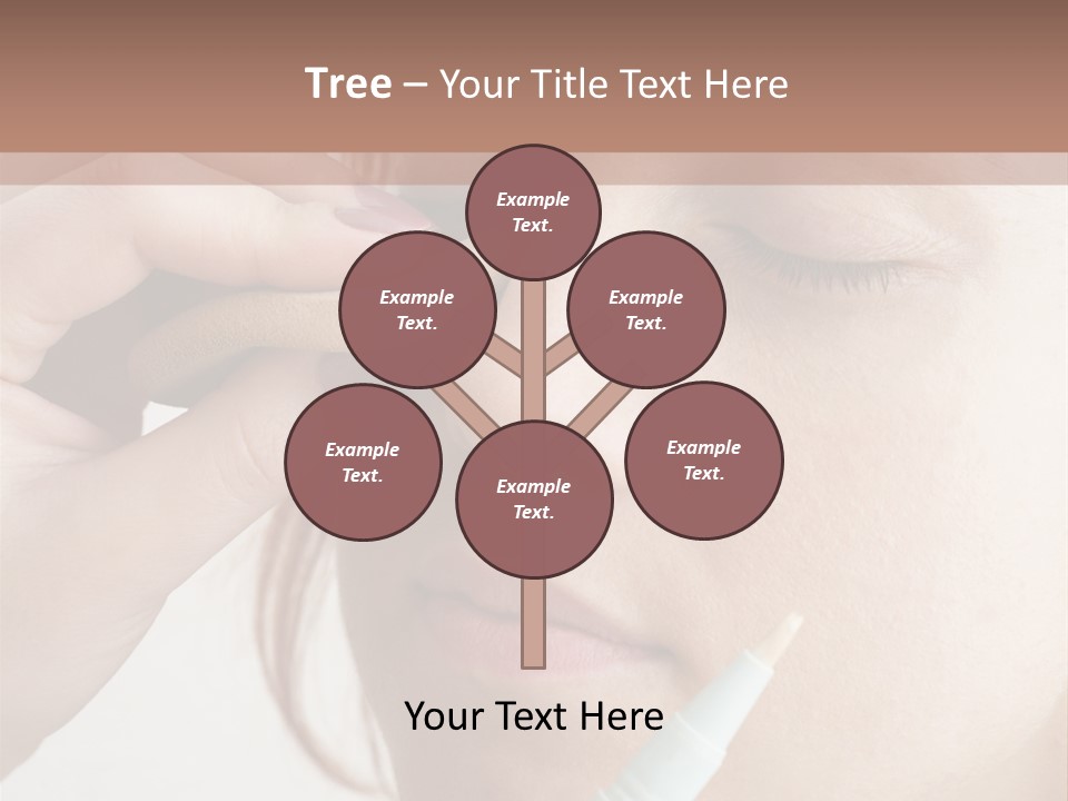 A Woman Is Putting A Pen In Her Eye PowerPoint Template