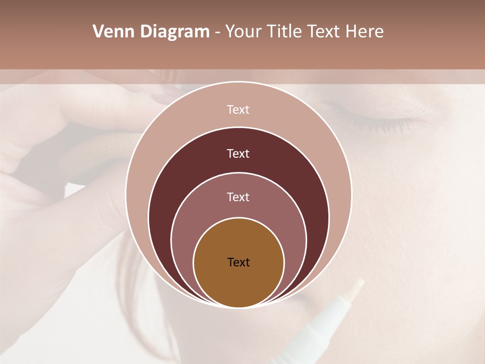 A Woman Is Putting A Pen In Her Eye PowerPoint Template