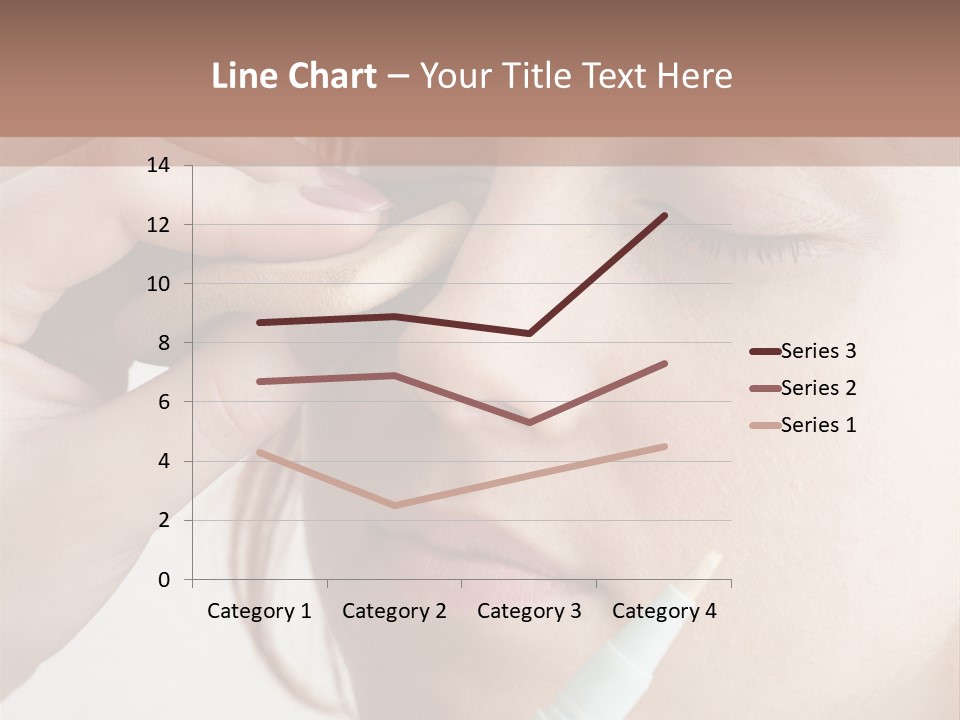 A Woman Is Putting A Pen In Her Eye PowerPoint Template