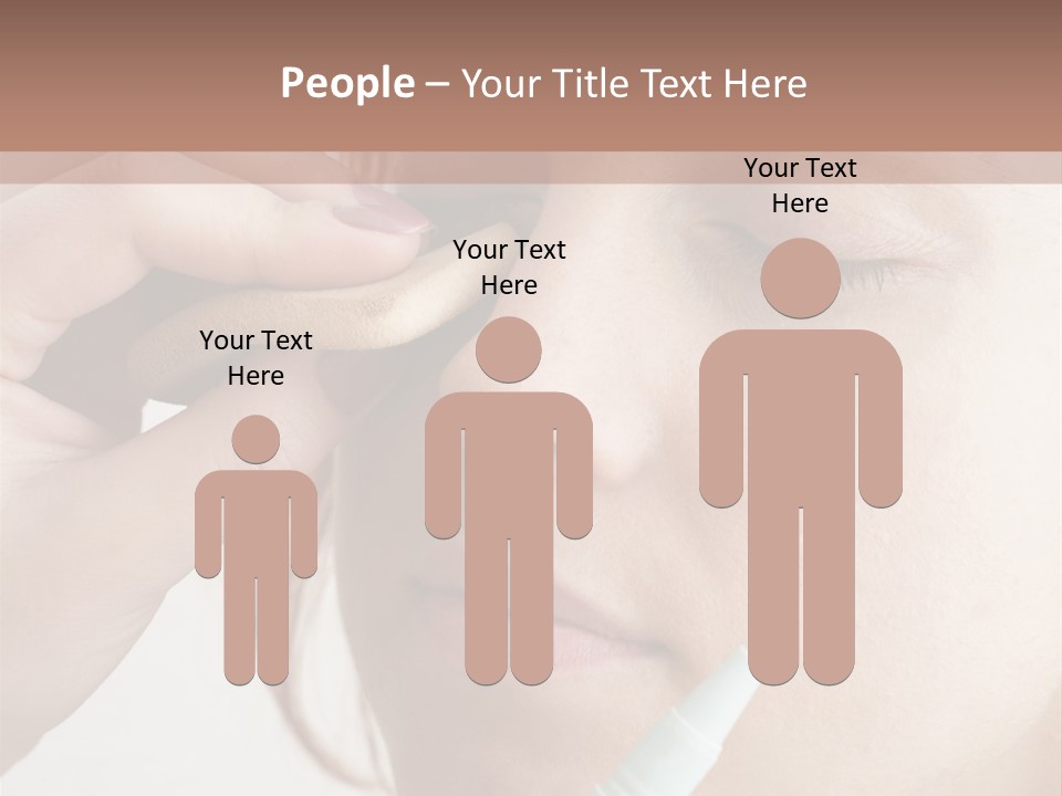 A Woman Is Putting A Pen In Her Eye PowerPoint Template